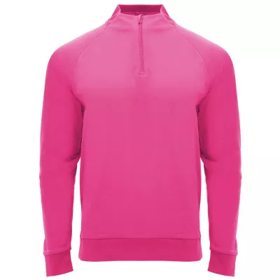 Epiro bluza unisex z długim rękawem i zamkiem błyskawicznym 1/4 200 g/m² - Pink Fluor (R1115-PINKFLUO)