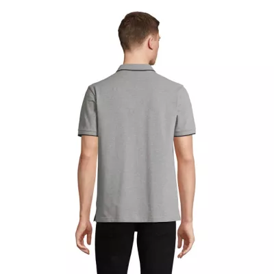 Koszulka polo unisex z prążkiem Sol's PALERMO - Grey Melange/ French Navy (S04769-GF)