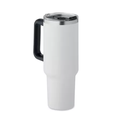 Kubek termiczny stalowy ze słomką 1200 ml SUMA - Bialy (MO2327-06)