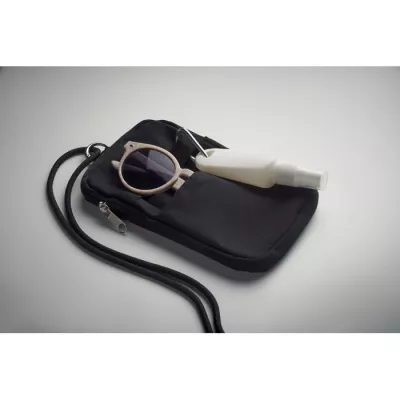 Torebka na telefon z recyklingu 280 g/m² MOBIBOLSA - Czarny (MO2519-03)