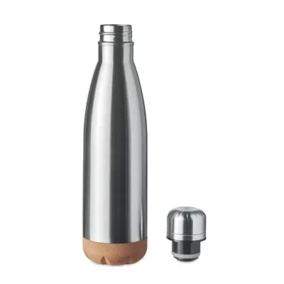 Butelka termiczna z korkową podstawą 500 ml ASPEN CORK - Srebrny Mat (MO6313-16)