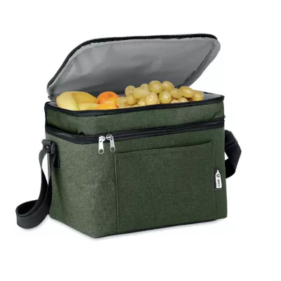 Torba termoizolacyjna z RPET 600D z 2 komorami ICECUBE - Ciemnozielony (MO9915-60)
