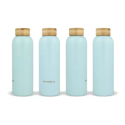 Butelka ze stali nierdzewnej Waterdrop z bambusową nakrętką 600 ml - pastelowoniebieski (LT47002-N0016)