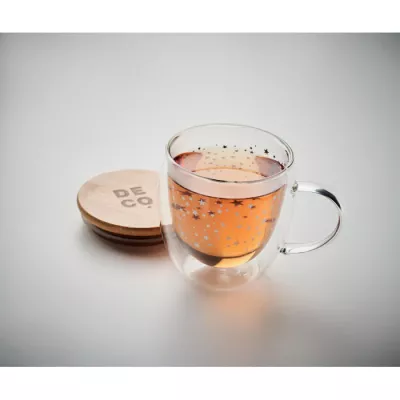 Kubek szklany dwuścienny 220 ml SION - Przezroczysty (CX1523-22)