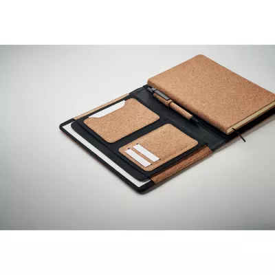 Teczka A5 z korka z notesem 96 kartek w linię ORIGIN - Bezowy (MO2097-13)
