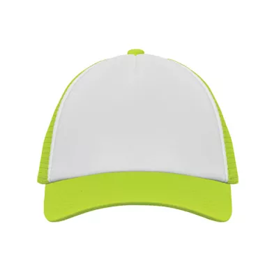 Czapka trucker 5-panelowa 150 g/m² BUBBLE - Biały/Neonowy Żółty (MO2269-84)