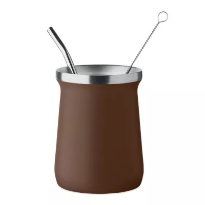 Kubek do yerba mate z bombillą 240 ml MIYERBA - Brazowy (MO2776-01)