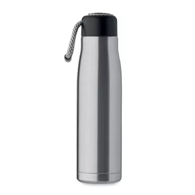 Butelka termiczna z uchwytem sznurkowym 500 ml CORDLE - Srebrny Mat (MO2413-16)