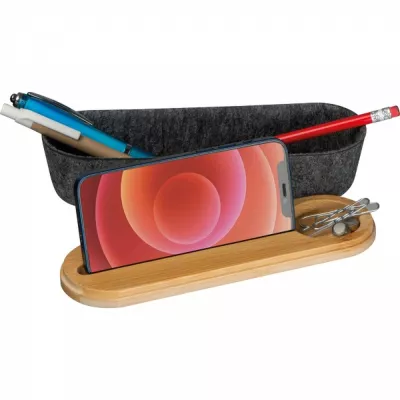 Organizer na biurko z filcu z recyklingu LUISE - ciemnoszary (2385977)