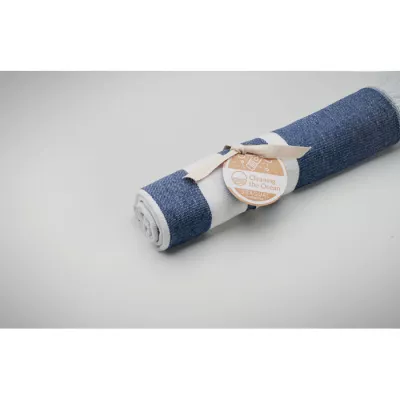Ręcznik hammam SEAQUAL® 100x170 cm 300 g/m² WAVE - Niebieski (MO2058-04)