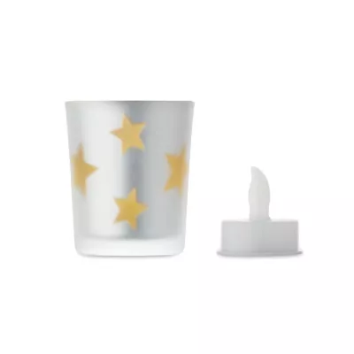 Świeczka LED tealight w szklanym słoiku LANDLE - Matowy Zloty (CX1572-98)