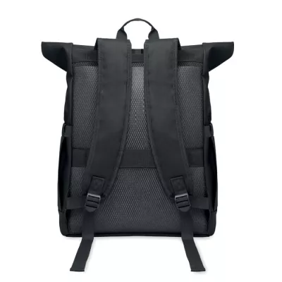 Plecak rolltop na laptop RPET 600D BANGKOK ROLL - Czarny (MO2643-03)