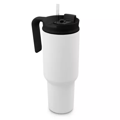 Kubek termiczny 1,1 litra Air Gifts z ergonomicznym uchwytem | Ony - biały (VA094-02)