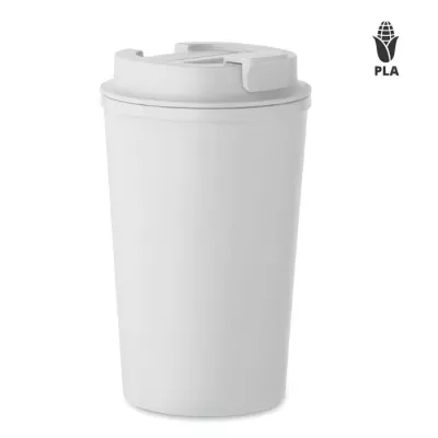 Kubek dwuścienny z PLA 350 ml BEIBAKU - Bialy (MO2310-06)
