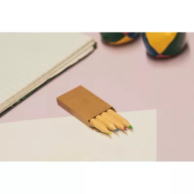 Kredki drewniane 4 kolory SERAFIN - brązowy (1112801)