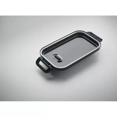 Lunchbox dwupoziomowy 2x800 ml z klamrami IDOLUNCH - Czarny (MO2119-03)