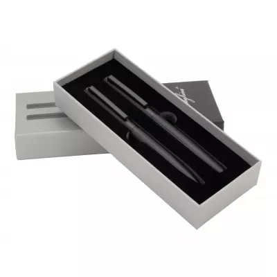 Zestaw piśmienny długopis i pióro kulkowe Ferraghini GLADYS - czarny (F24103)