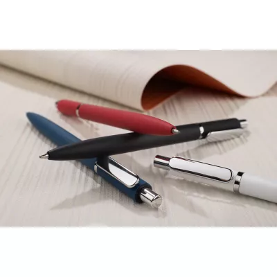 Długopis metalowy z powłoką typu soft touch ELMO - granatowy (19084-06)