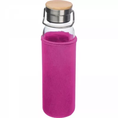 Butelka szklana z pokrowcem 600 ml RAMONA - różowy (6318111)