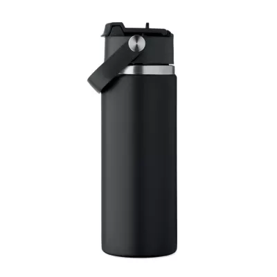 Butelka termiczna ze słomką 500 ml SUMA GRIP - Czarny (MO2775-03)