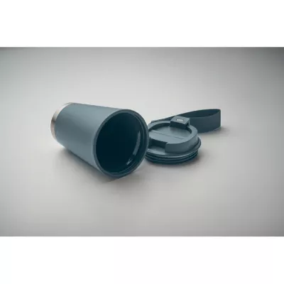Kubek dwuścienny z PP z paskiem 300 ml TOPIZ - Petrol (MO2596-20)