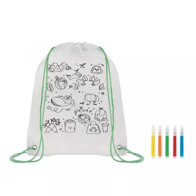 Worek do kolorowania z mazakami 80 g/m² CARRYDRAW - Limonka (MO9887-48)