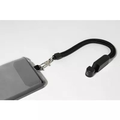 CuffStand Opaska na nadgarstek z uchwytem na telefon komórkowy RPET - czarny (AP800804-10)