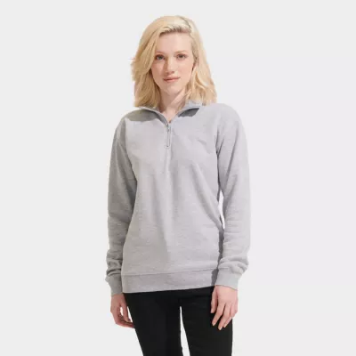 Bluza ze stójką i zamkiem 1/4 Sol's CONRAD - Szary Melanż 2 (S04234-GY)