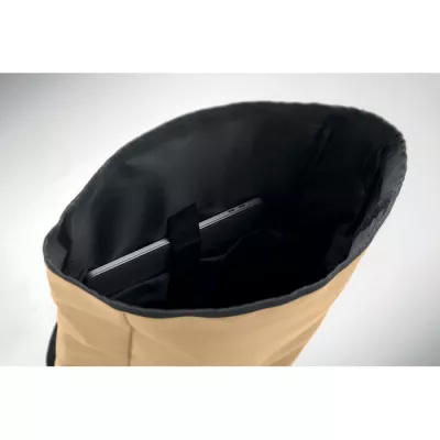 Plecak rolltop na laptop RPET 600D BANGKOK ROLL - Khaki (MO2643-39)