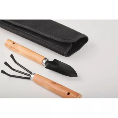 Zestaw narzędzi ogrodowych w etui z filcu RPET GRASS - Czarny (MO2153-03)