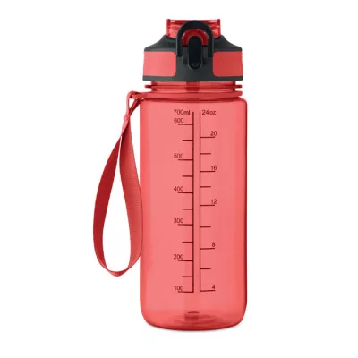 Butelka sportowa motywacyjna z RPET 700 ml ENKEL - Przezroczysty Czerwony (MO2792-25)