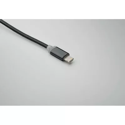 Kabel do ładowania 4 w 1 z brelokiem BLUE - Czarny (MO2141-03)