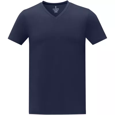 Koszulka damska Somoto z krótkim rękawem i kołnierzem w serek  - Granatowy (38030-NAVY)