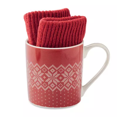 Zestaw prezentowy kubek 300 ml i rękawiczki COPITO SET - Czerwony (CX1557-05)