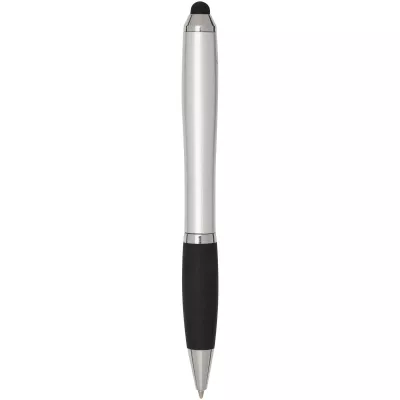 Nash długopis kulkowy z tworzyw sztucznych pochodzących z recyklingu z certyfikatem RCS, z rysikiem, z kolorowym korpusem i c - Srebrny (10645681)