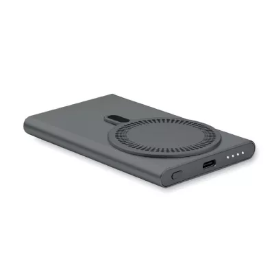 Powerbank magnetyczny 5000 mAh 15W z aluminium PAWTT - Tytanowy (MO2442-18)