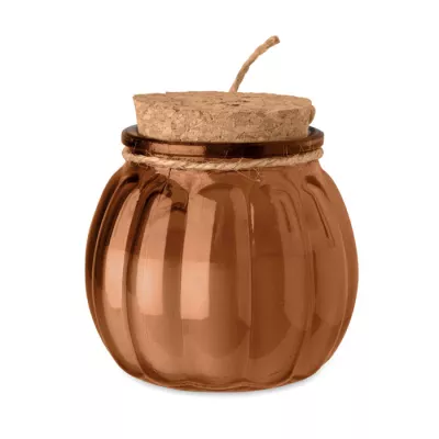 Świeca waniliowa w szkle z wosku roślinnego PUMKIN - Brazowy (MO3193-01)