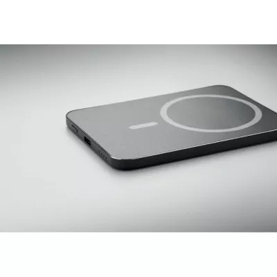 Powerbank magnetyczny ultracienki 5000 mAh SLIMVOLT - Czarny (MO3178-03)