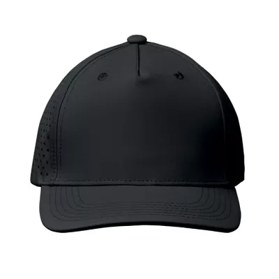 Czapka z daszkiem sportowa 5-panelowa 130 g/m² CAPO - Czarny (MO2543-03)