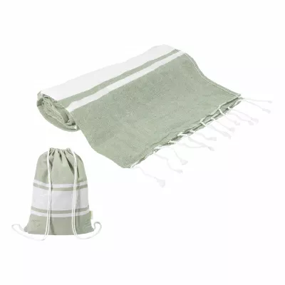 Tortuga ręcznik plażowy z recyklingowanej bawełny i torba ze ściągaczem - zielony (AP800605-07)