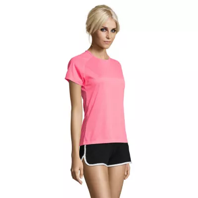 Koszulka sportowa damska 140 g/m² Sol's SPORTY WOMEN - Neonowy Róż 2 (S01159-NP)