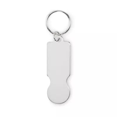 Brelok z żetonem do wózka z aluminium TOKLEY - Srebrny (MO2407-14)