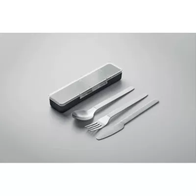 Zestaw sztućców stalowych w etui MESTECK - Czarny (MO2677-03)