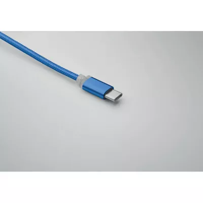 Kabel do ładowania 4 w 1 z brelokiem BLUE - Niebieski (MO2141-37)