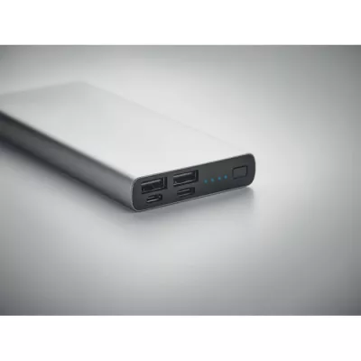 Powerbank 10 000 mAh aluminiowy POWERFLAT 10C - Srebrny Mat (MO6770-16)