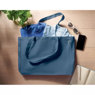 Torba z bawełny z recyklingu 280 g/m² RESPECT COLOURED - Niebieski (MO6380-04)