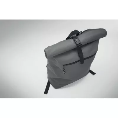 Plecak rolltop na laptop 15" z poliestru 600D IREA - Kamienny Szary (MO2170-15)