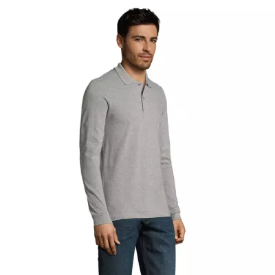Polo męskie 180 g/m² Sol's PERFECT LSL MEN - Szary Melanż 2 (S02087-GY)