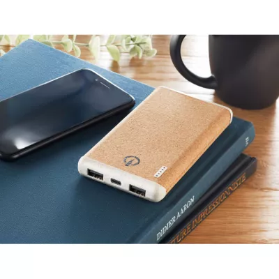 Powerbank 10 000 mAh z ładowarką 10W RALIA - Bezowy (MO6844-13)