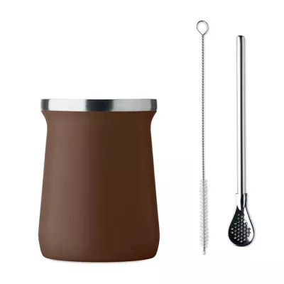 Kubek do yerba mate z bombillą 240 ml MIYERBA - Brazowy (MO2776-01)